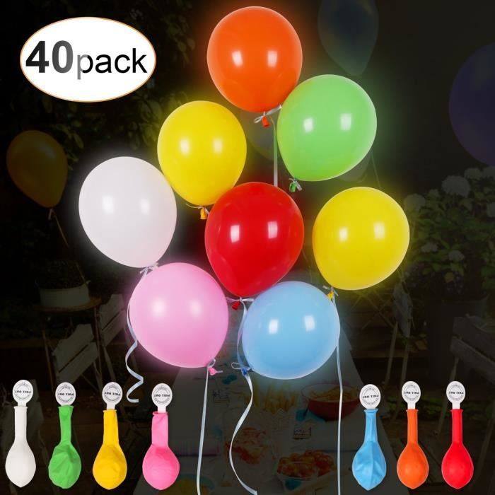 Lumineux Mariage Soirée Et Ruban Enfant 40pcs Pour Décoratif Ballons Coloré Multi Led Couleur Fête Ballon Anniversaire BdoexrC