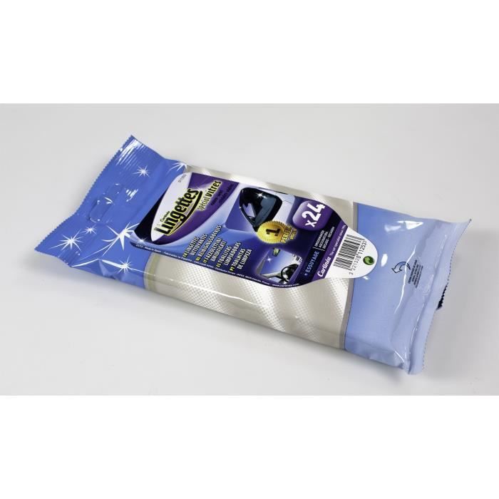 CARLINEA Lot de 24 Lingettes pour vitres - L 17,5 x l 20 cm