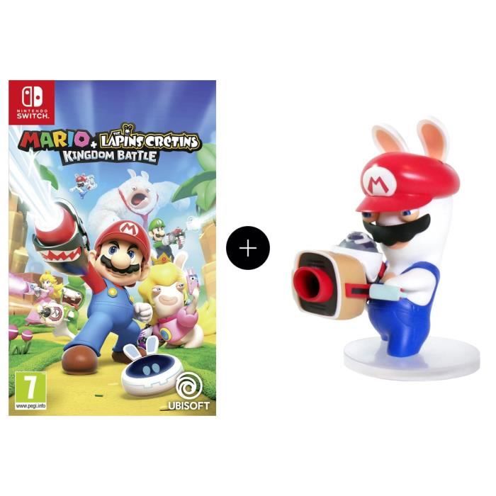 Pack Mario + The Lapins Crétins Kingdom Battle Jeu Switch + Figurine Mario 8cm