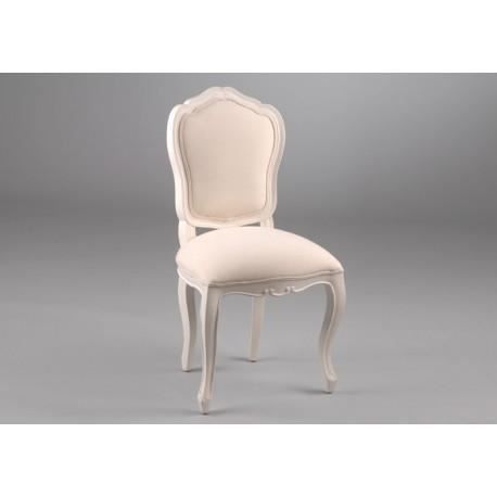 Fauteuil Baroque Rembourré Blanc Style Shabby Chic - Accoudoirs, Bois Massif, 96x60x52cm | Neuf Assemblé