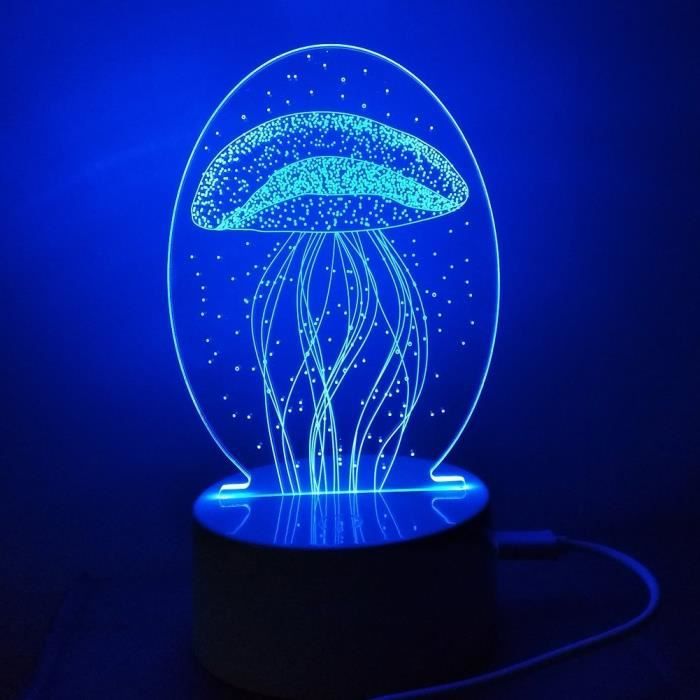 Touche À Lampe Led Usb Couleurs Contrôle 3d Table Légère 7 Nuit UzVqpSM