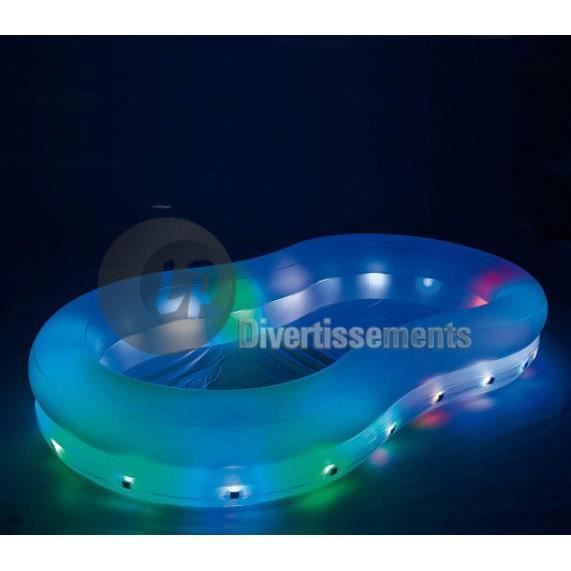 Piscine Pneumatique Gonflable Lumineuse 280x157x46cm Achat Vente