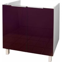 MEUBLE SOUS-ÉVIER POP Meuble sous-évier 80 cm - Aubergine haute bril MEUBLE SOUS-ÉVIER POP Meuble sous-évier 80 cm - Aubergine haute bril