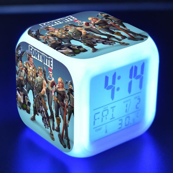 fortnite les enfants jouet reveil horloge battle royale mene 7 colore flash contact lumiere reveil cadeau de noel 3 - fortnite faire un cadeau