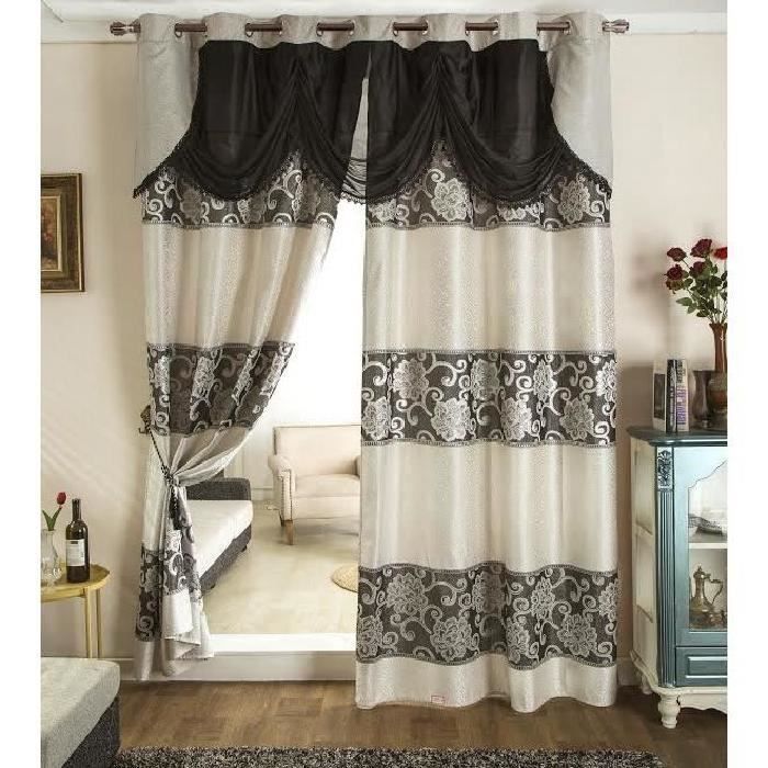 Rideau oriental NOIR 2 X 140 X 260 cm finition 8 œillets - Achat ... Rideau oriental NOIR 2 X 140 X 260 cm finition 8 œillets - Achat ...