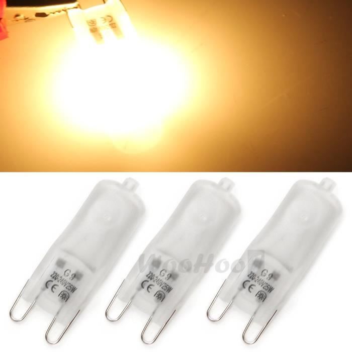10 Ampoule Bulb G9 halogène 25W 25 Watte Lumineux Blanc Achat / Vente