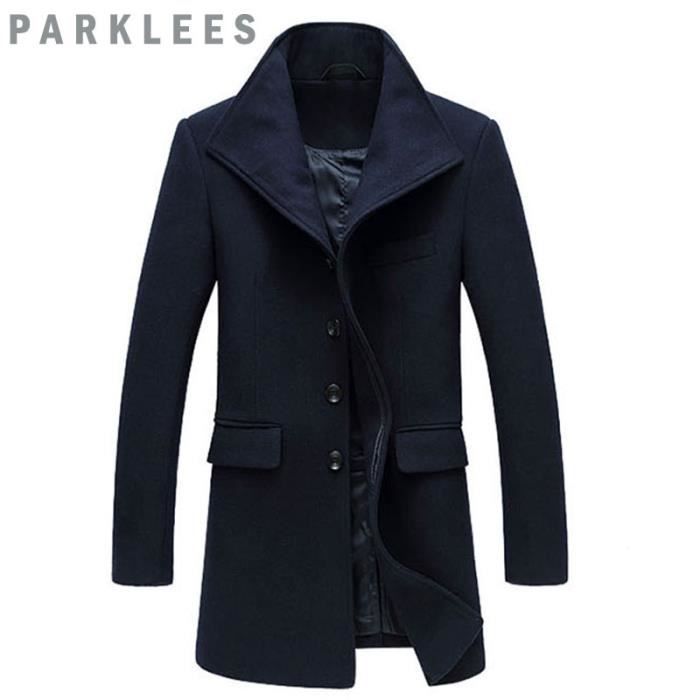 Coupe Long Nouveau Homme En Laine Manteau Hiver cgq670fw