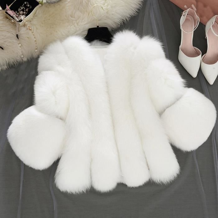 Veste courte fausse fourrure blanche Veste courte fausse fourrure blanche