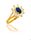 Bague Saphir en Or Jaune 18 Carats Et Zirconium
