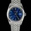 MONTRE SS bracelet jubilé stik bleu hommes Rolex lunette