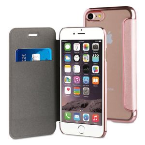 MUVIT LIFE Etui FOLIO Case BLING OR Rose + BORD OR Rose APPLE IPHONE 7