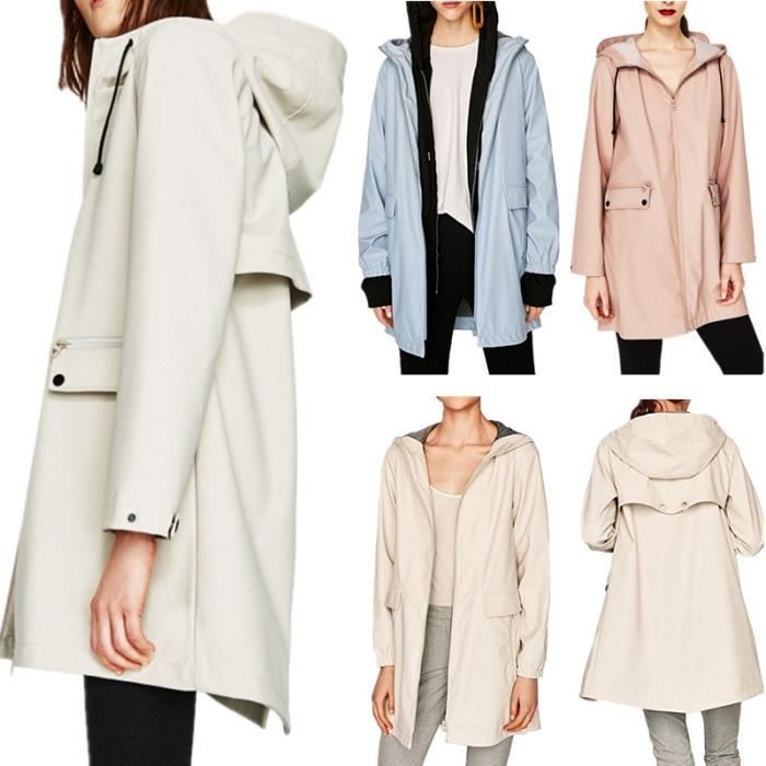 Manteau Femme Rose L de transition imperméable avec ...