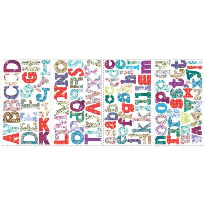 Stickers ALPHABET BOHO Roommates Repositionnables (110 Stickers)