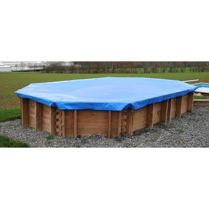 SUNBAY Bâche hiver pour piscine carrée en bois Carra - 3 x 3 x 1,20 m