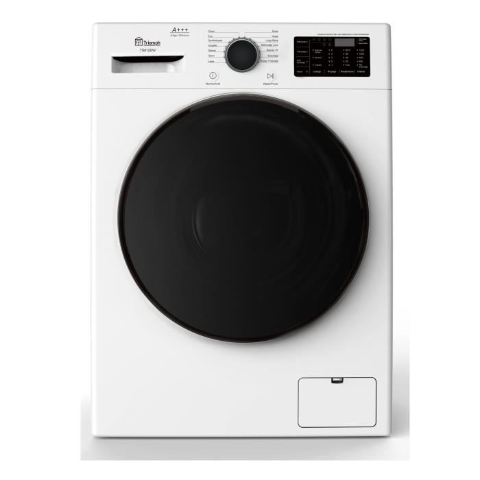 TRIOMPH - TS812DW - Machine à laver - 8 Kg - 1200 tours/min - A+++ - Blanc - moteur direct drive