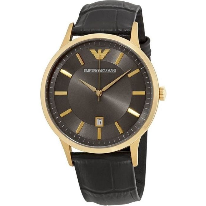 ARMANI Montre Homme AR11049 Bracelet Cuir noir