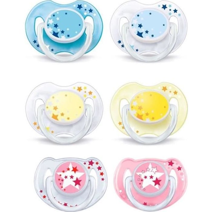 PHILIPS AVENT Sucette nuit rose 6-18 mois SCF176/24