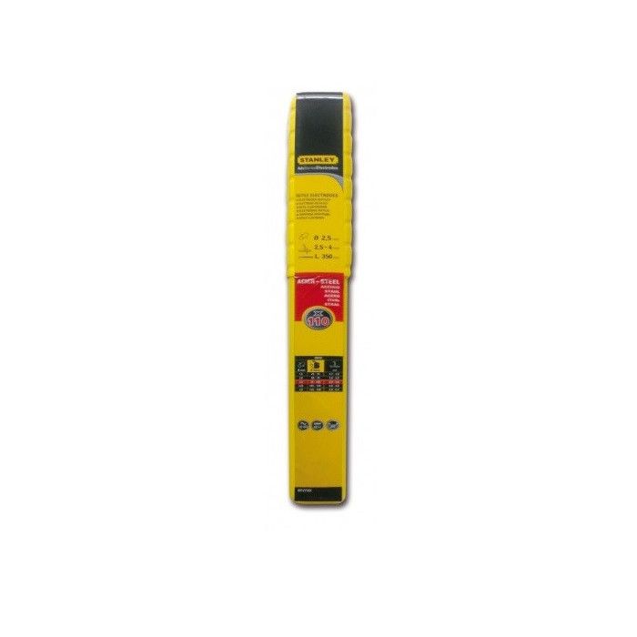STANLEY 460925 Lot de 110 électrodes rutiles acier - Ø 2,5 mm - L 350 mm - Baguettes de soudure