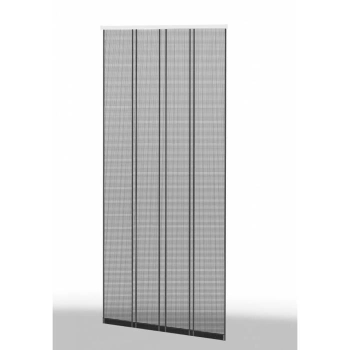 Moustiquaire Rideau 4 Lamelles T/ÉLESCOPIQUE Noir ALU L100 x H220 cm Protection pour porte Sans percer moustiquaire porte anti mouche anti insecte