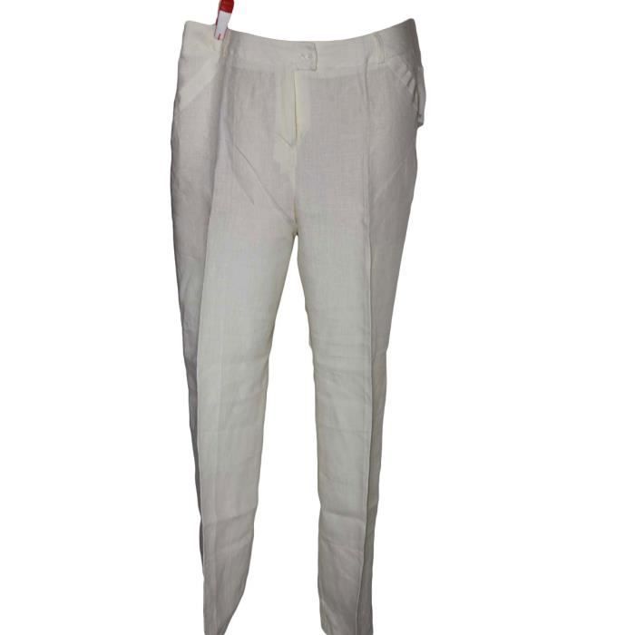 Pantalon T46 Idéal 46 Blanc Mariage Cassé Taille Lin Crème Neuf 100 11fqF