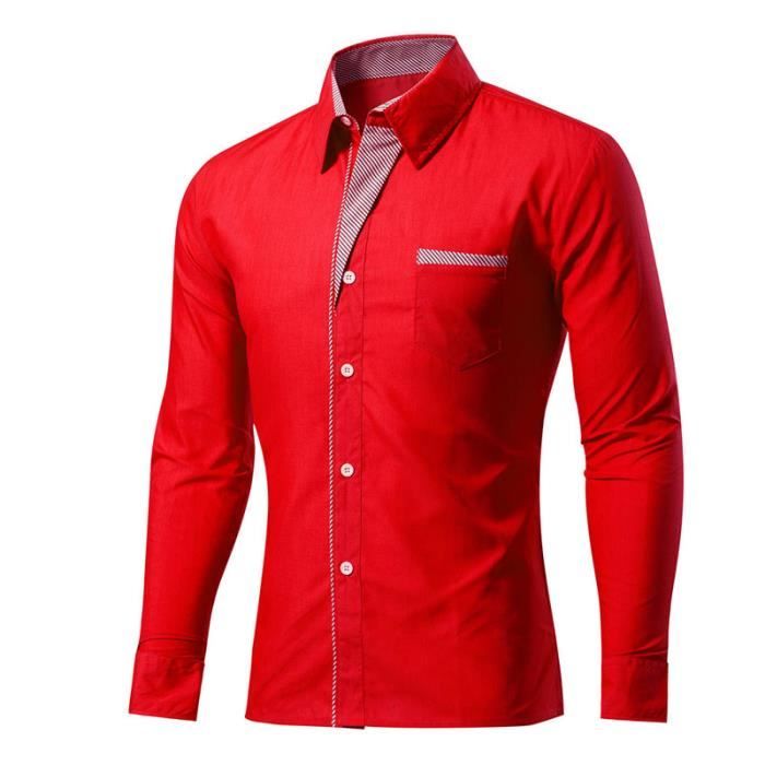 Chemise homme rouge et noir Achat / Vente pas cher