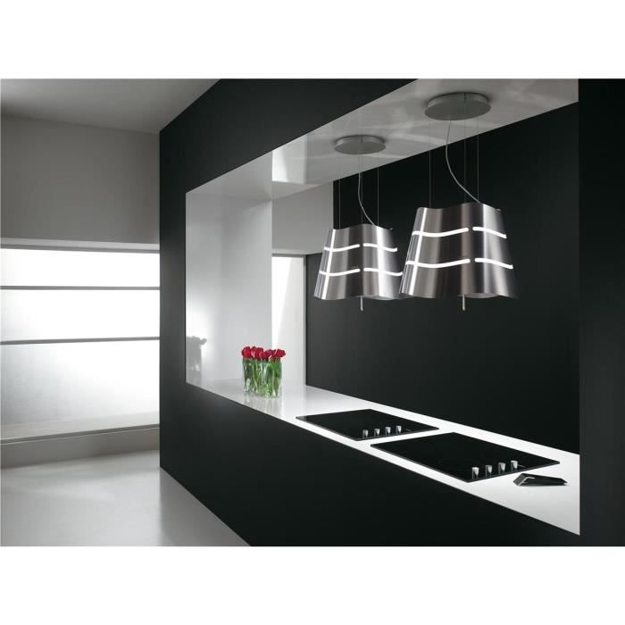 Hotte cuisine Elica suspendue acier inox WAVE1