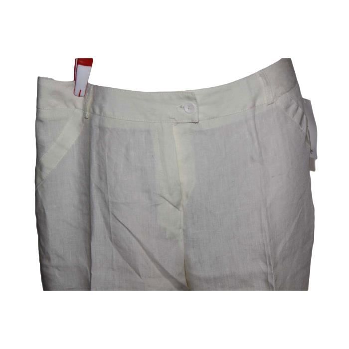 Pantalon T46 Idéal 46 Blanc Mariage Cassé Taille Lin Crème Neuf 100 11fqF