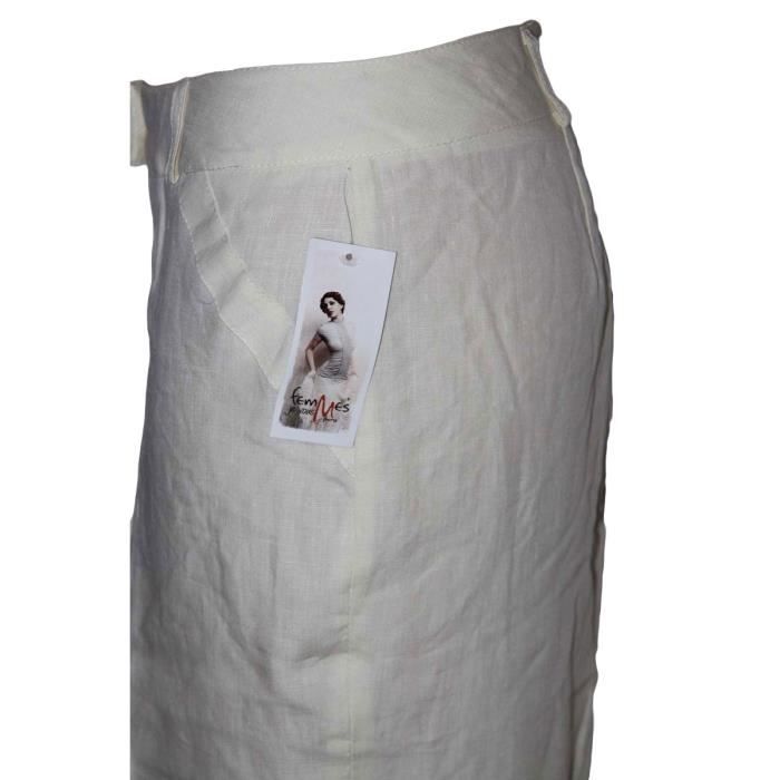 Pantalon T46 Idéal 46 Blanc Mariage Cassé Taille Lin Crème Neuf 100 11fqF