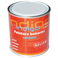 PEINTURE - VERNIS Peinture boiserie satinée 500 ml Indigo - Blanc PEINTURE - VERNIS Peinture boiserie satinée 500 ml Indigo - Blanc