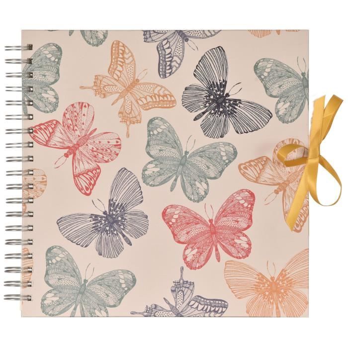 PAPILLONS Album photo Scrapbook spiral 50 pages 25x25 cm