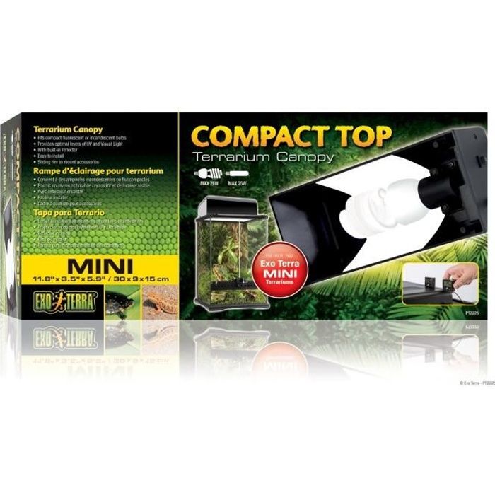 Rampe Éclairage Compact Top Mini pour Terrarium - Exo Terra