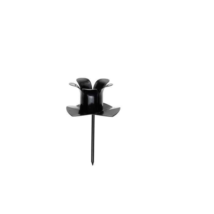 PANDURO Bougeoir Noir - Métal sur pique - Pour bougie antique - Ø20 à 24 mm