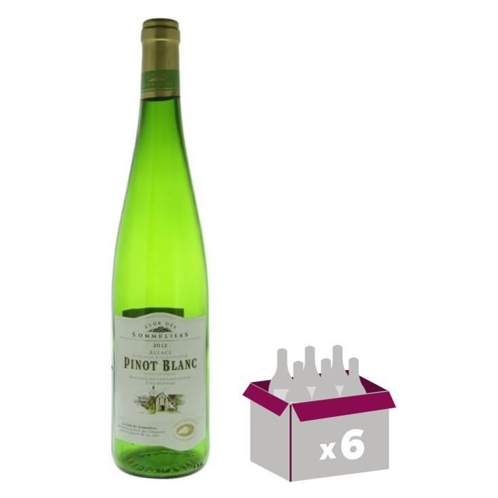 Carton de 6 Pinot blanc Vin d' Alsace - Blanc - Sec - 75 cl x6