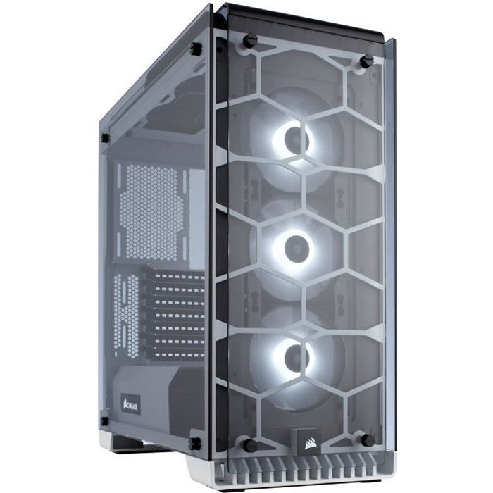 CORSAIR Boitier PC Crystal Series 570X RGB – Tempered Glass, Premium ATX - Blanc