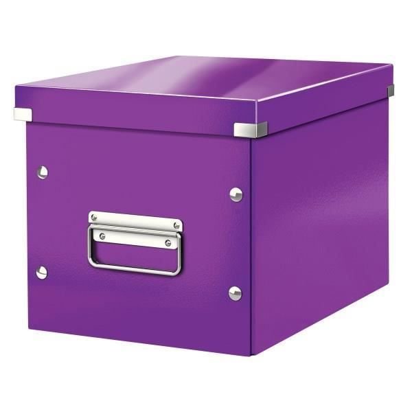 Boite de rangement carton Leitz Click Store Wow Cube Format M violet