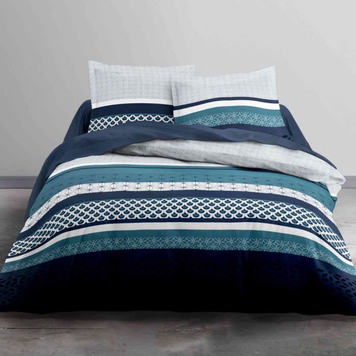 TODAY Parure de couette coton Enjoy MODDY BLUE 220x240cm