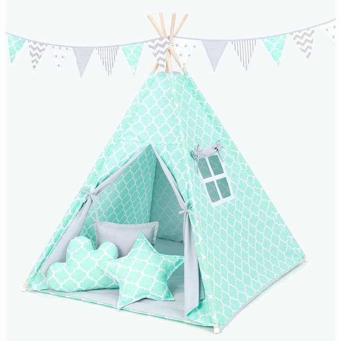  Tipi  enfant turquoise complet pour chambre de gar on  ou 