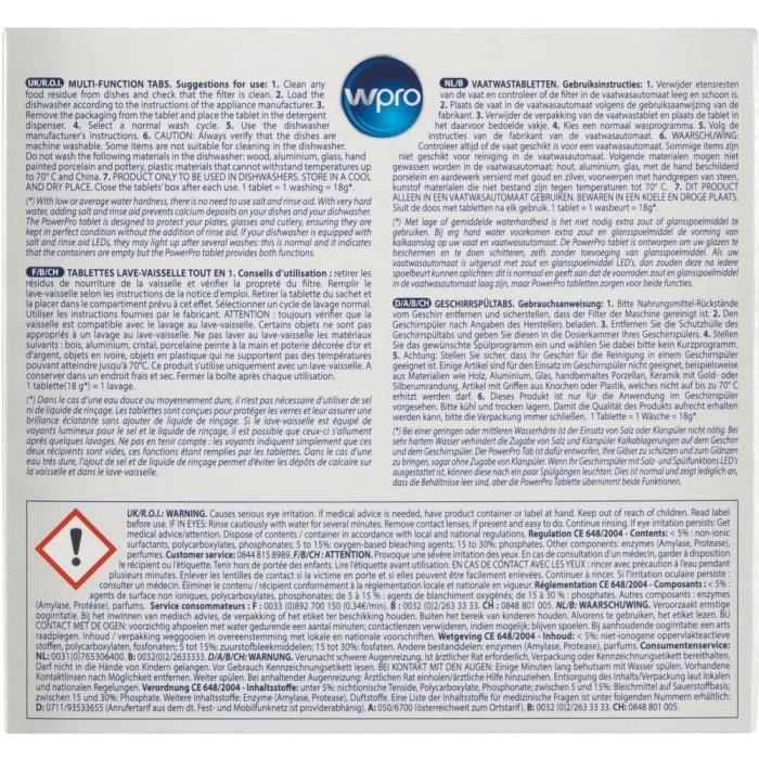 Wpro TAB310 - Tablettes lave-vaisselle 3 en 11