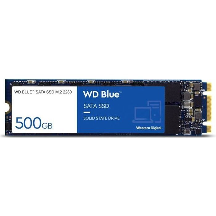 WD Disque dur Blue™ SSD - 3D Nand - Format M.2/2280 - 500 Go