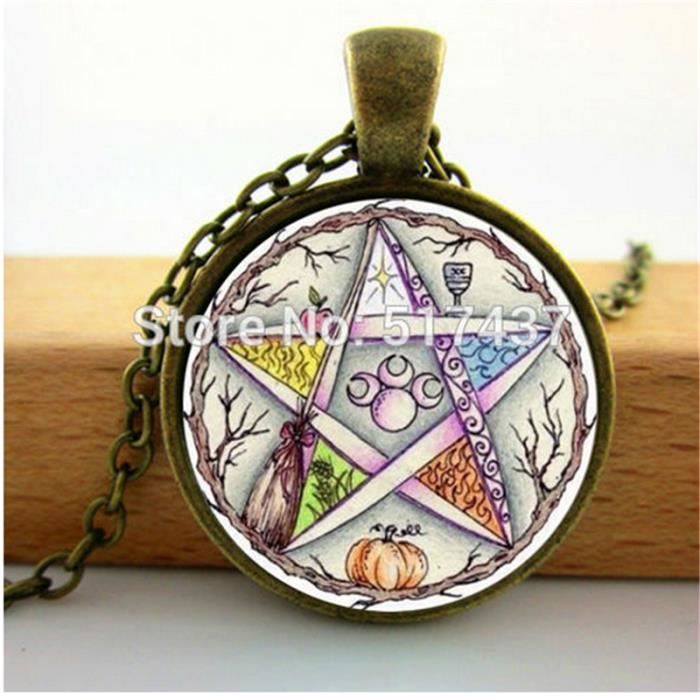 Pendentif Ordre Martiniste Pentagramme - Collier ésotérique Fait Main Par 11pixeli, Alliage, Style Wicca