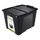 Boîte de rangement en plastique, noir, 40 l
