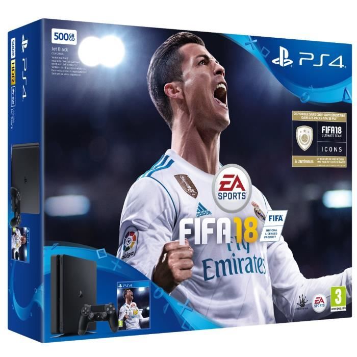 Nouvelle PS4 Noire 500 Go + FIFA 18