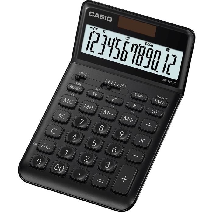 CASIO Calculatrice de poche JW-200SC-BK-S-EP noire