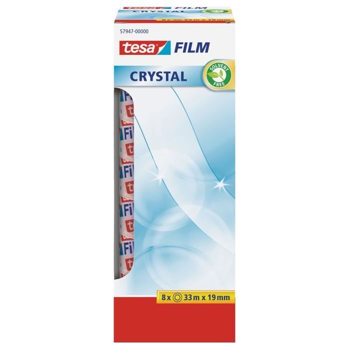 TESA Tour 8 rubans adhesif Film Crystal 33mm x 19mm