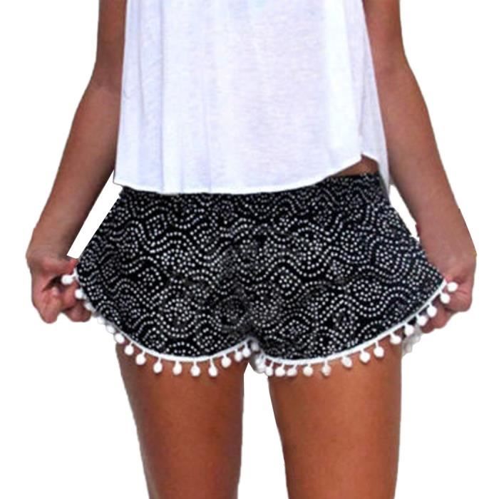 Short femme Finejo Plage d'été femmes Casual él... Noir ...