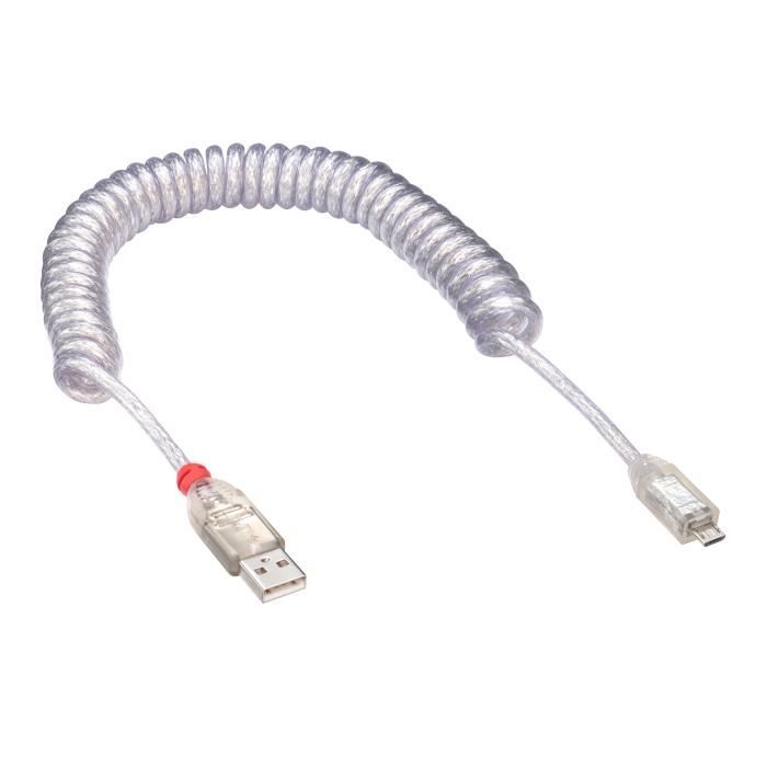 LINDY Câble USB 2.0 spirale - 2m