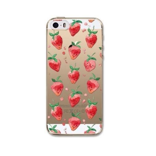 coque fraise en siliconne iphone 5 c