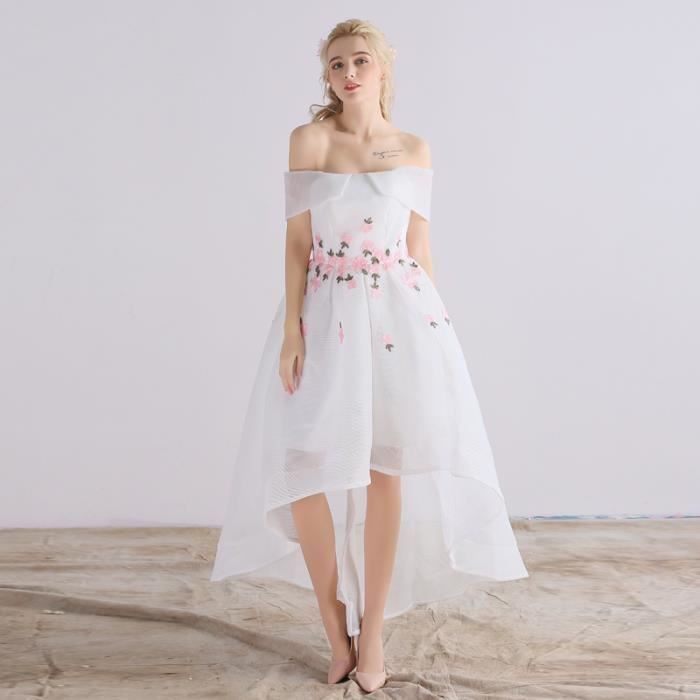 Femme Fleurs Cérémonie De Appliques Robes Avec Tailles Grand Soirée Tulle Mariage Bustier Asymétrique En Décor Longue lFJK1cT