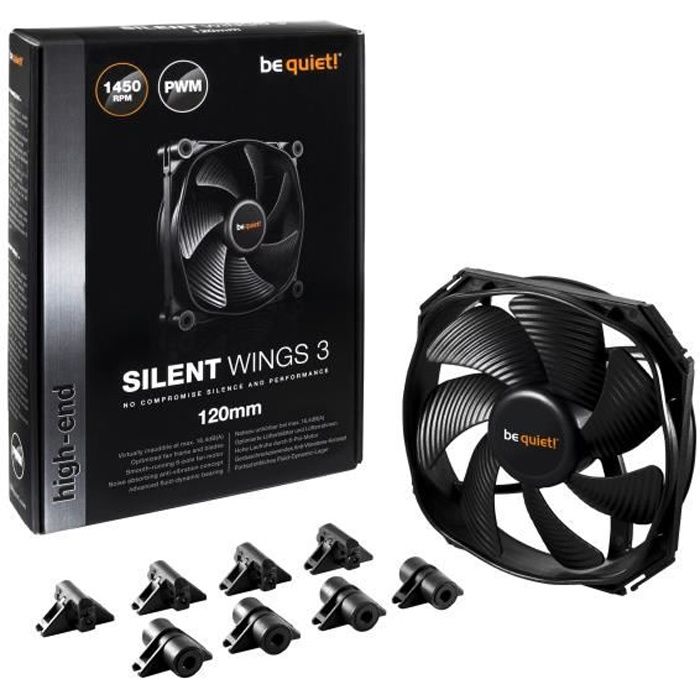 Be Quiet Ventilateur de boîtier SILENT WINGS 3 - PWM 120mm