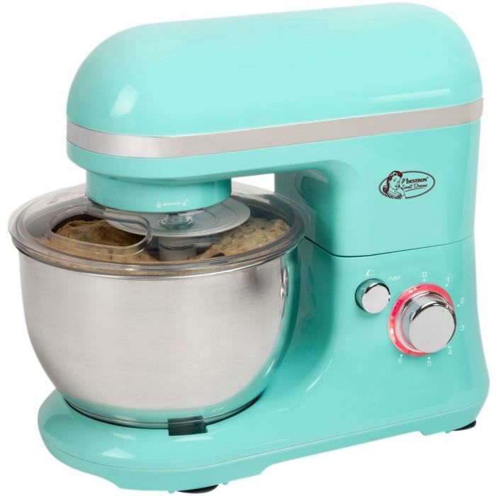 BESTRON AKM900SDM Robot Ménager - 650W - bol en inox 4L 6 vitesses + pulse avrc 3 accessoires - en couleur menthe